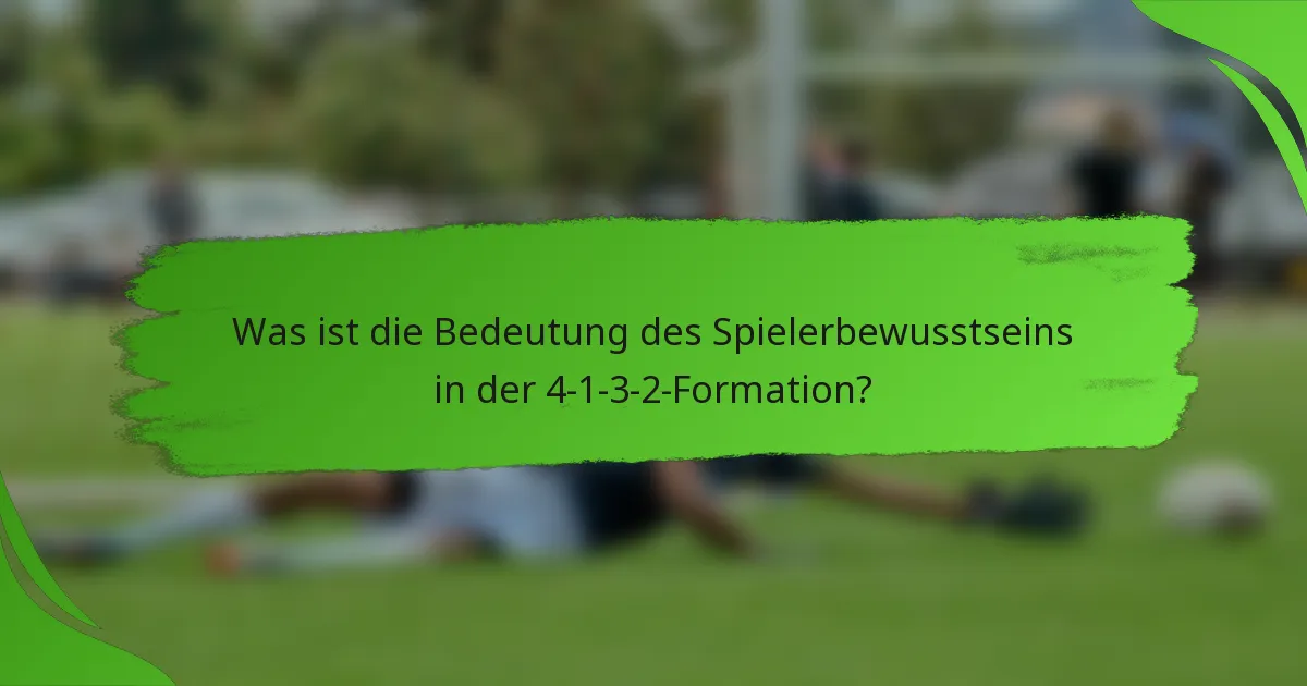 Was ist die Bedeutung des Spielerbewusstseins in der 4-1-3-2-Formation?