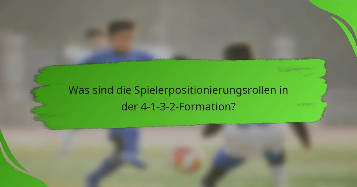 Was sind die Spielerpositionierungsrollen in der 4-1-3-2-Formation?