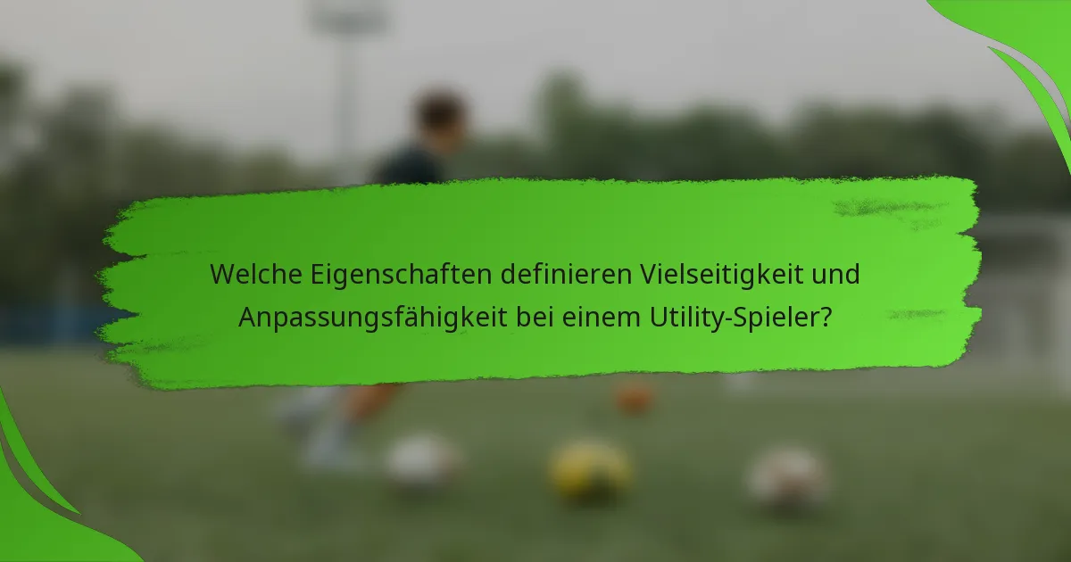 Welche Eigenschaften definieren Vielseitigkeit und Anpassungsfähigkeit bei einem Utility-Spieler?