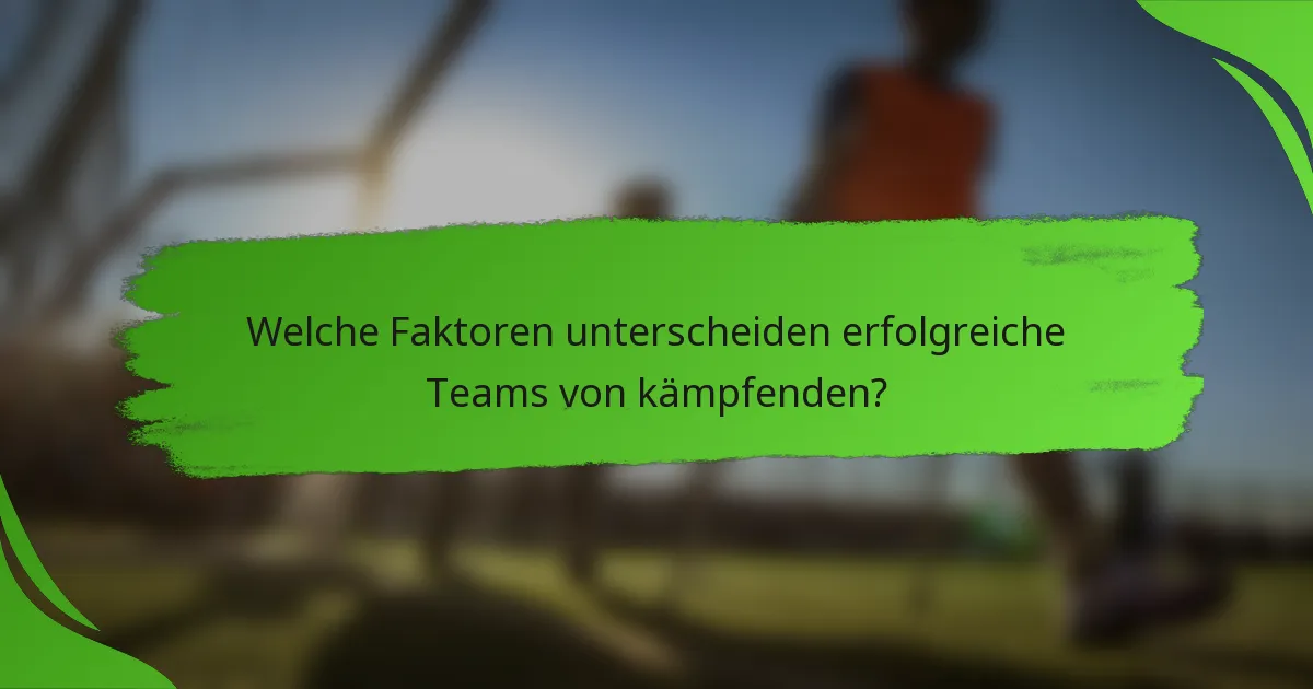 Welche Faktoren unterscheiden erfolgreiche Teams von kämpfenden?