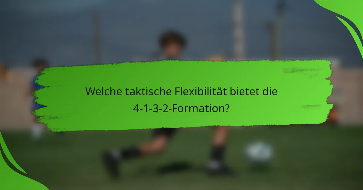 Welche taktische Flexibilität bietet die 4-1-3-2-Formation?