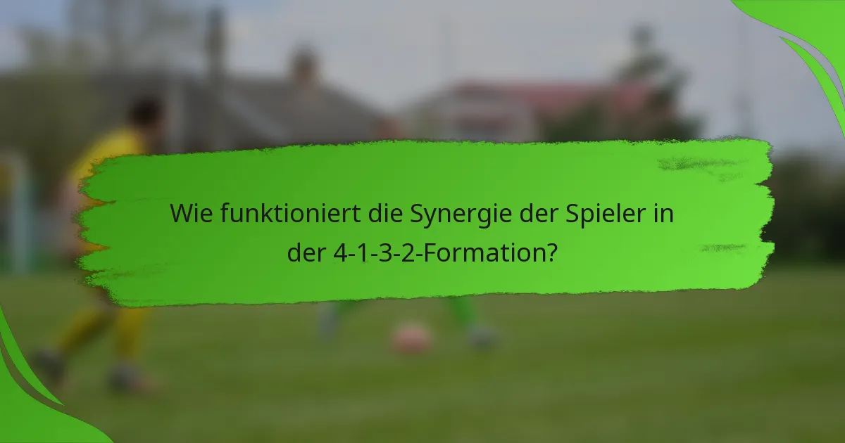 Wie funktioniert die Synergie der Spieler in der 4-1-3-2-Formation?