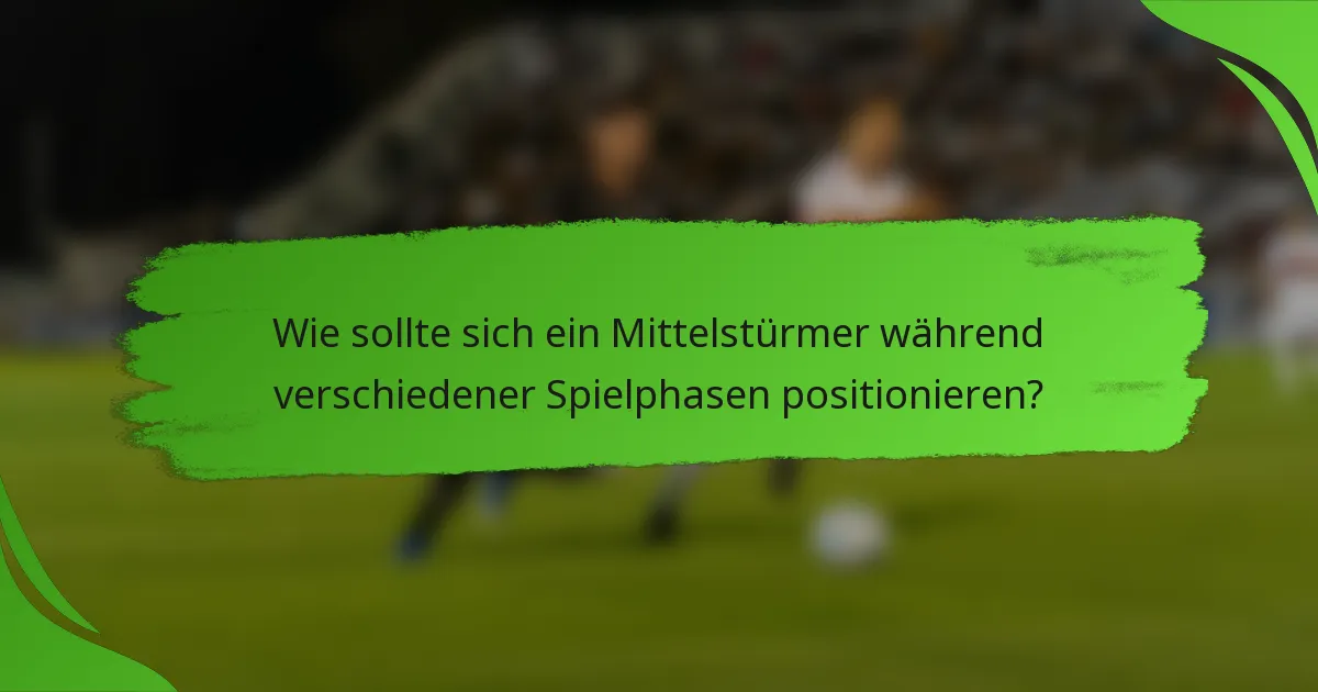 Wie sollte sich ein Mittelstürmer während verschiedener Spielphasen positionieren?